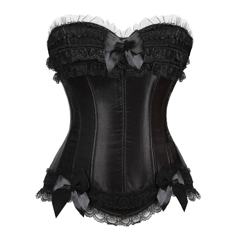 Sapubonva burlesque corset and skirt set lace corset dress Gothic gowns ...