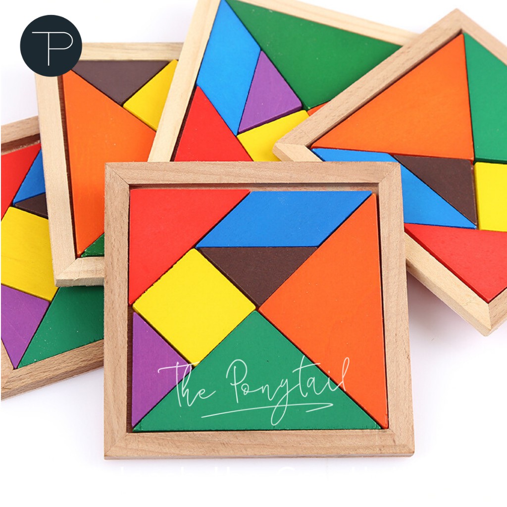 Educational Toys for Kids Montessori Toys Tangram Puzzle Wooden Blocks ...