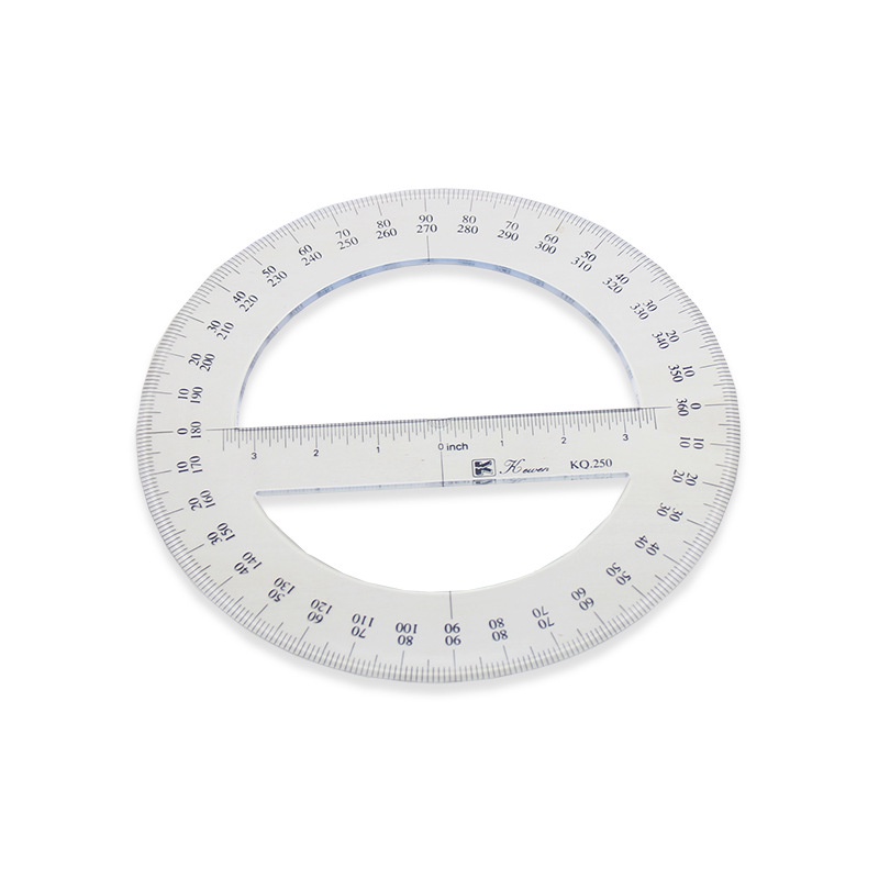 Multisize 360 Degree Protractor Plastic Math Circle Protractors Clear