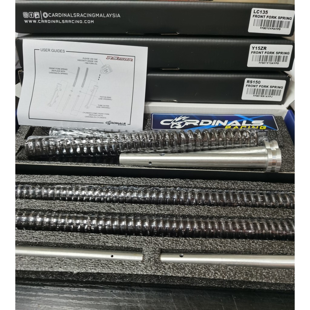 CARDINALS RACING LC135 Y15 RS150 FORK SPRING WITH CYLINDER FORK KIT(CNC ...