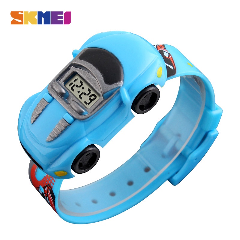 Skmei Children's Cartoon Car Design Led Digital Watch Student Buckle 1241