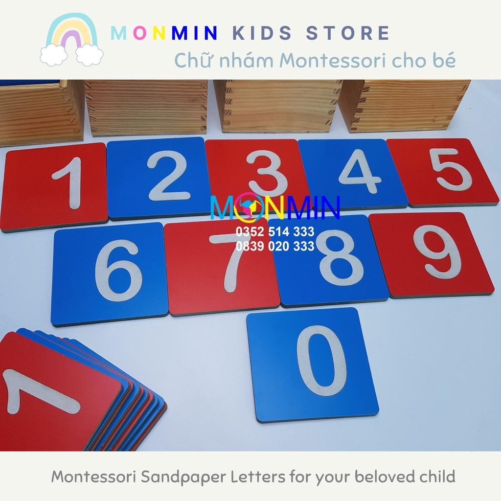 Rough Numbers - Set of 10 MONMIN Numbers (Montessori Sandpaper Numbers ...
