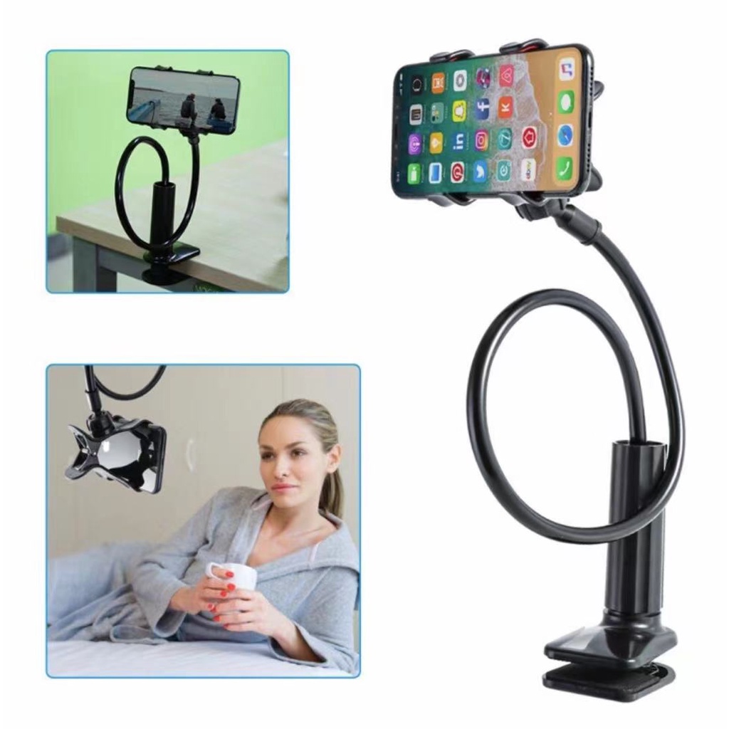 Flexible Lazy Pod Stand Mount Mobile Phone Holder Goose Neck | Shopee ...