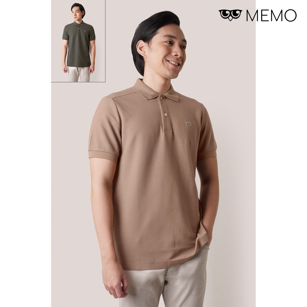 Memo Ultimate Basics Owl Polo For Men Olive Taupe Shopee Philippines