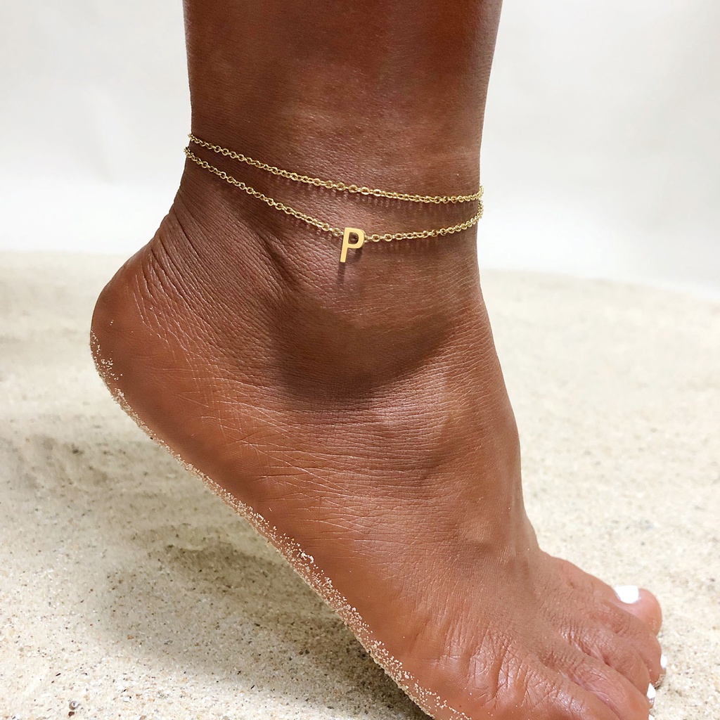 Letter t online anklet