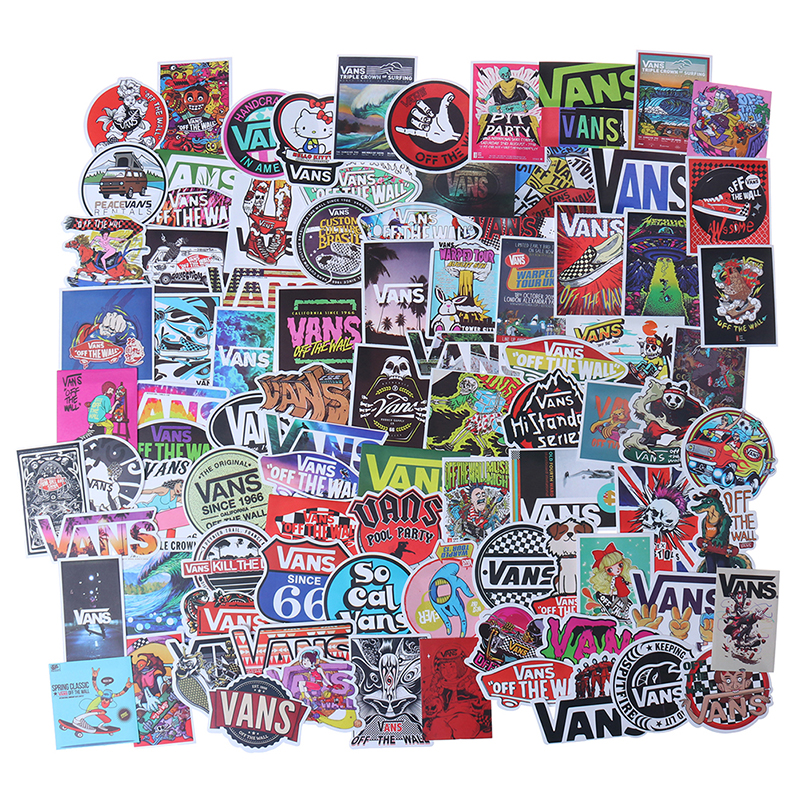 100Pcs VANS Graffiti Stickers Skateboard Laptop Luggage Guitar Bike Car ...