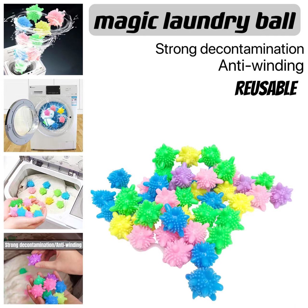 3-Pack Reusable Magic Laundry Balls - TPR Soft Anti-Tangle Washing Machine Helper (Green)