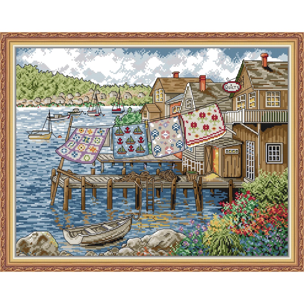 Joy Sunday Stamped Cross Stitch Kits Seaside Life Pattern 14CT or 11CT