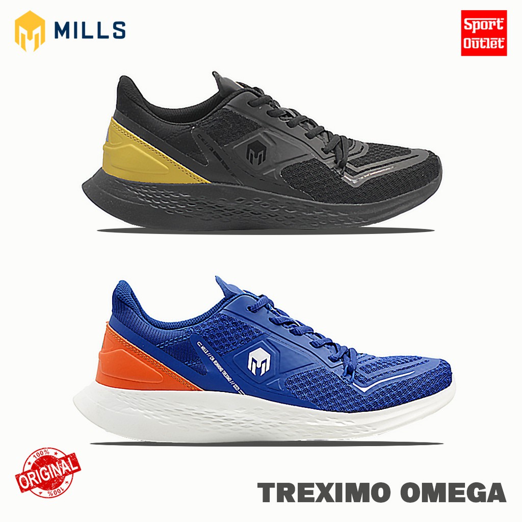 MILLS TREXIMO OMEGA MEN'S RUNNING SHOES (OCEAN BLUE/ORANGE & BLACK/GOLD ...