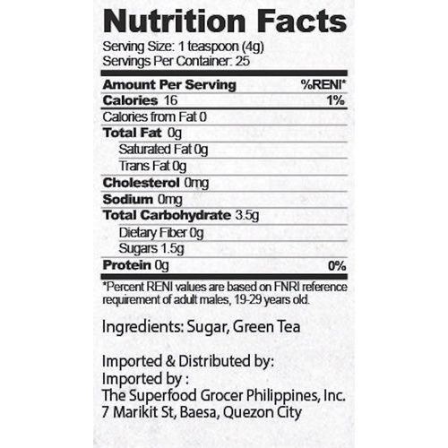 The Superfood Grocer Instant Premium Japanese Uji Matcha 100g (25