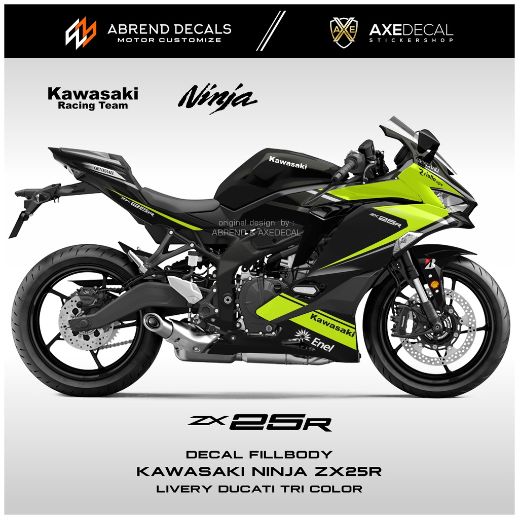 Decal Fullbody Zx R Livery Ducati Panigale Tri Color Kawasaki Ninja Zx R Motorcycle Sticker