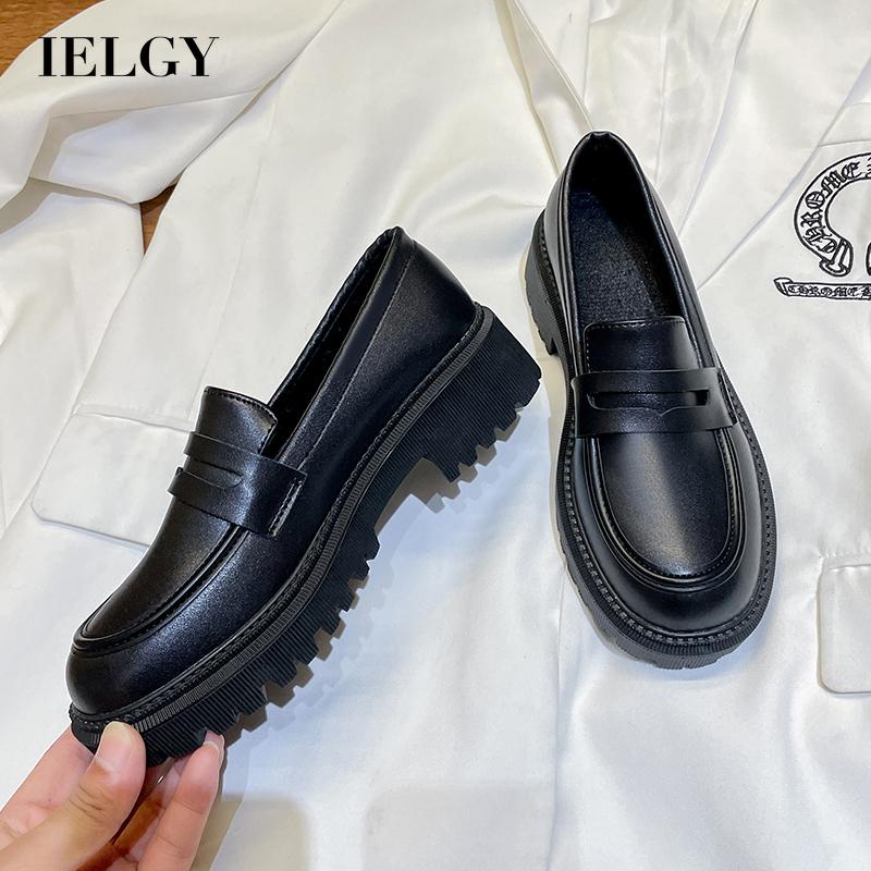 IELGY Vintage Black Thick Soled Lefu Shoes For Women | Shopee Philippines