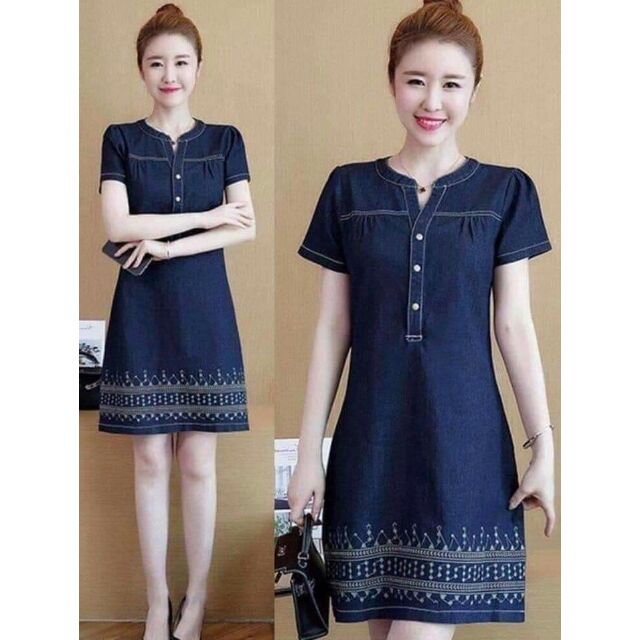 Denim hot sale dress shopee