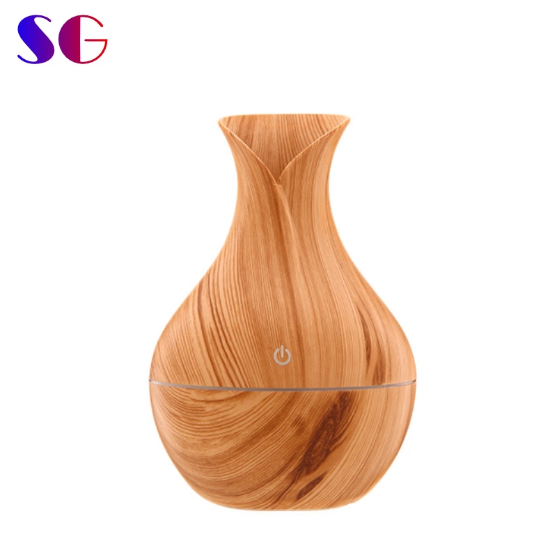 130ml Vase Wood Grain Mini Humidifier With Essential Oil Diffuser ...