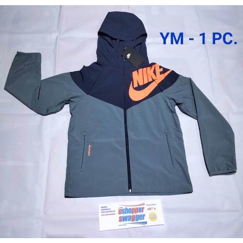 NIKE FUTURA WINDBREAKER PACKABLE HOODIE YOUTH SMALL MEDIUM LARGE