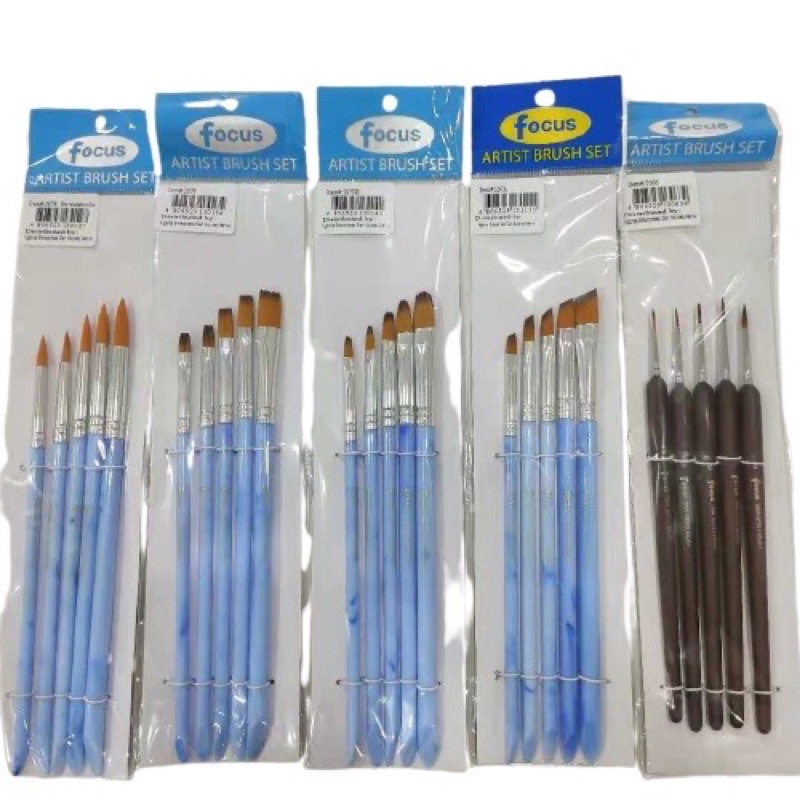Focus Artist Brushset (Round/Flat/Filbert/Liner/Flat Angled) | Shopee ...