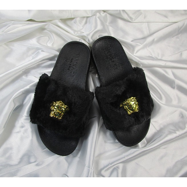 Versace hot sale fur slides