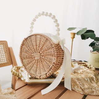 Round Wicker Bag - Thehappymoon