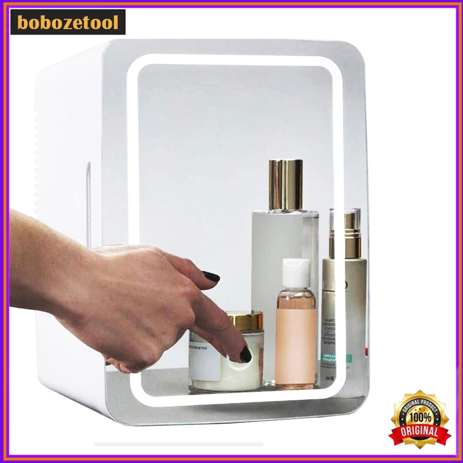 Mini Makeup Fridge with Makeup Mirror 8L Cosmetic Refrigerator Cooler