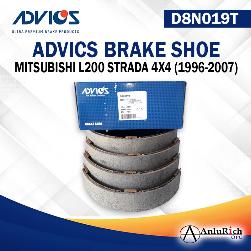 ADVICS REAR BRAKE SHOE for MITSUBISHI L200 STRADA 4X4 19962007(D8N019T