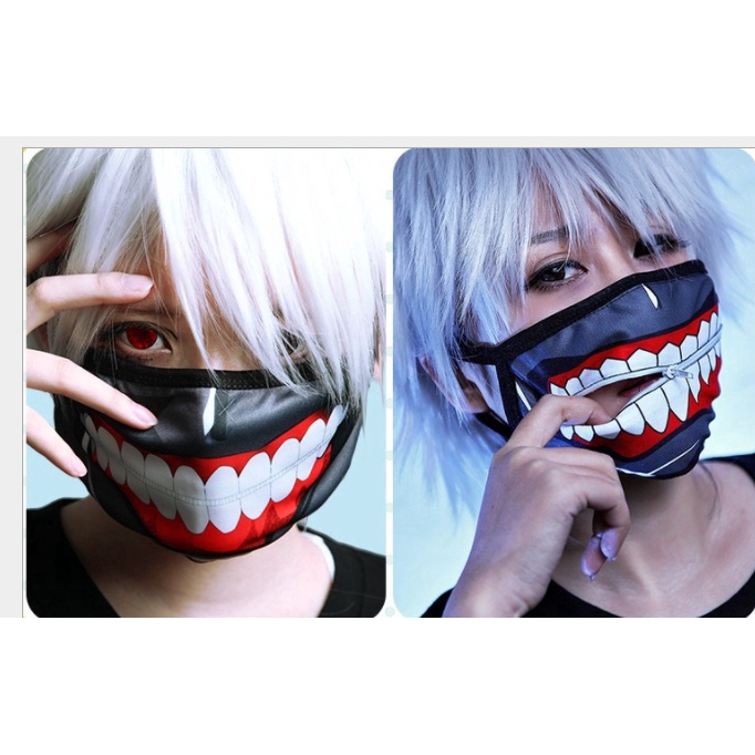 1pc Cartoon Tokyo Ghoul Mask Zipper Cycling Anti Dust Anime Tokyo Ghoul Cosplay Masks Shopee 6801