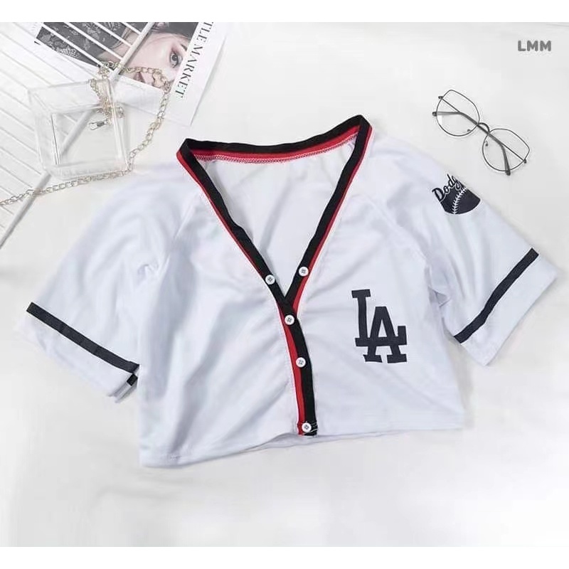 Baseball jersey hot sale crop top