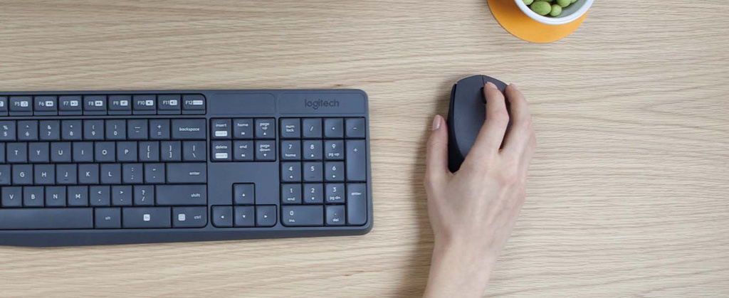 Logitech MK235 Wireless Keyboard and Mouse Combo for Windows, 2.4 GHz ...