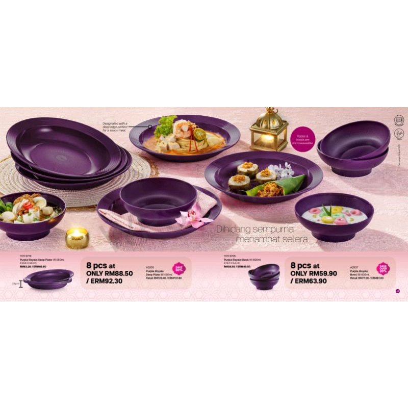 Tupperware Brands Purple Royale Serveware Set Raya 2021 (Available