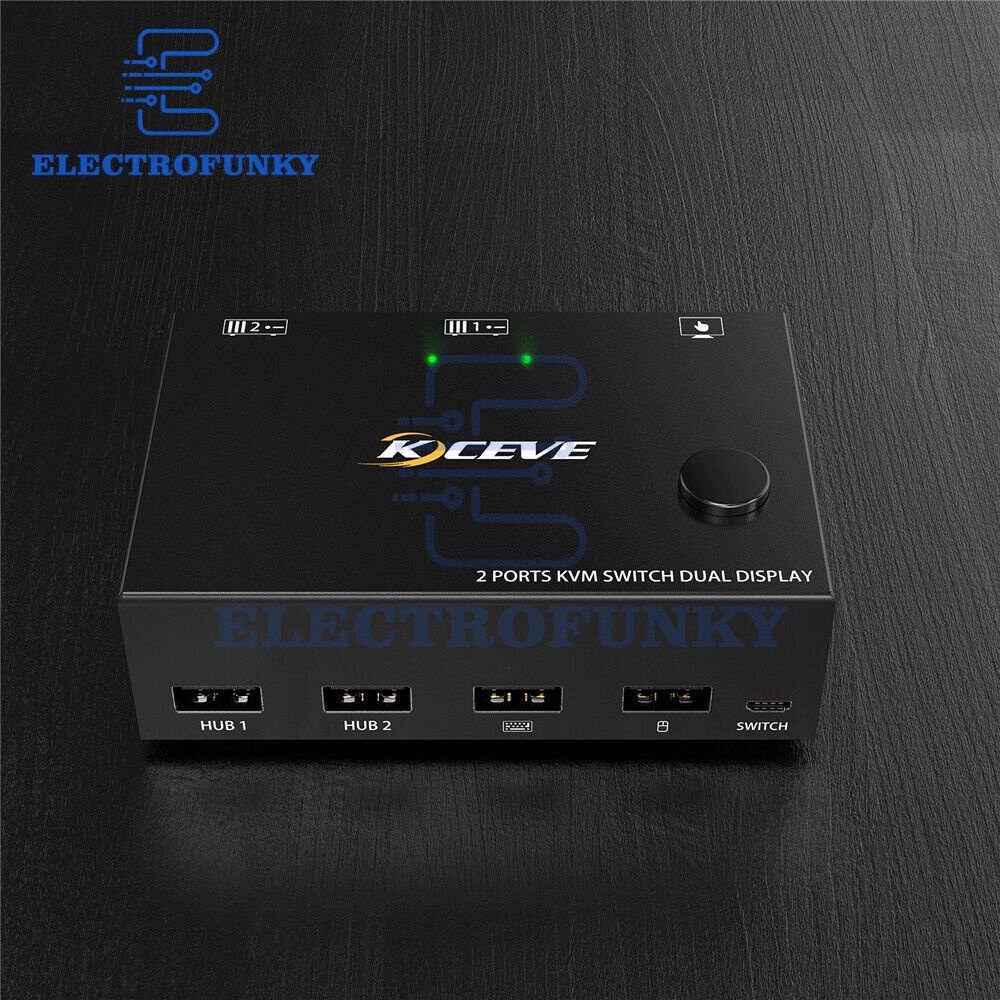 HDMI 60hz kvm 2 in 2 out dual monitor switcher controls 2 computers or ...