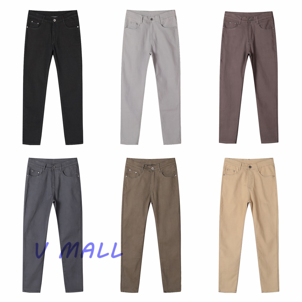 Hot Sale 6 Colors Stretch Men's Pants Cotton Skinny Jeans High Quality