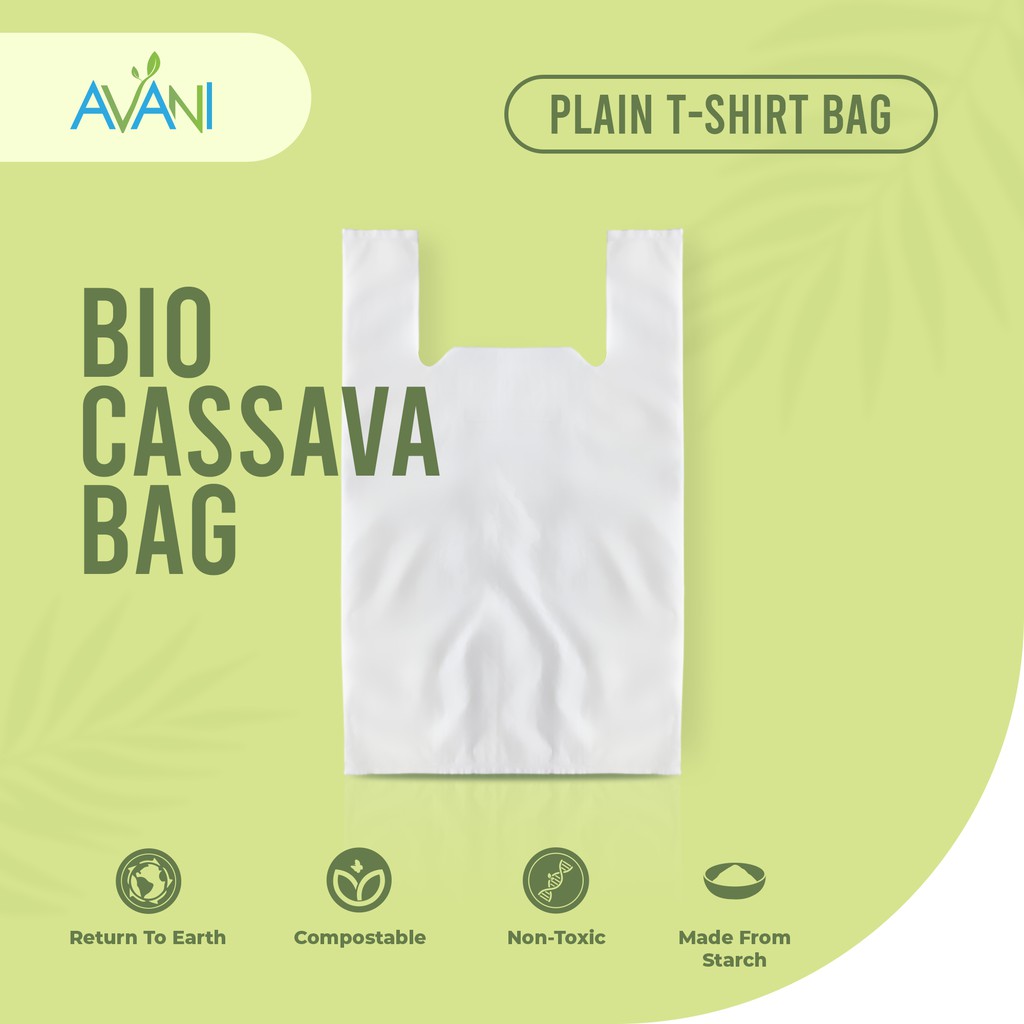 Putih Avani Cassava Bag Extra Large Plain White Eco Friendly