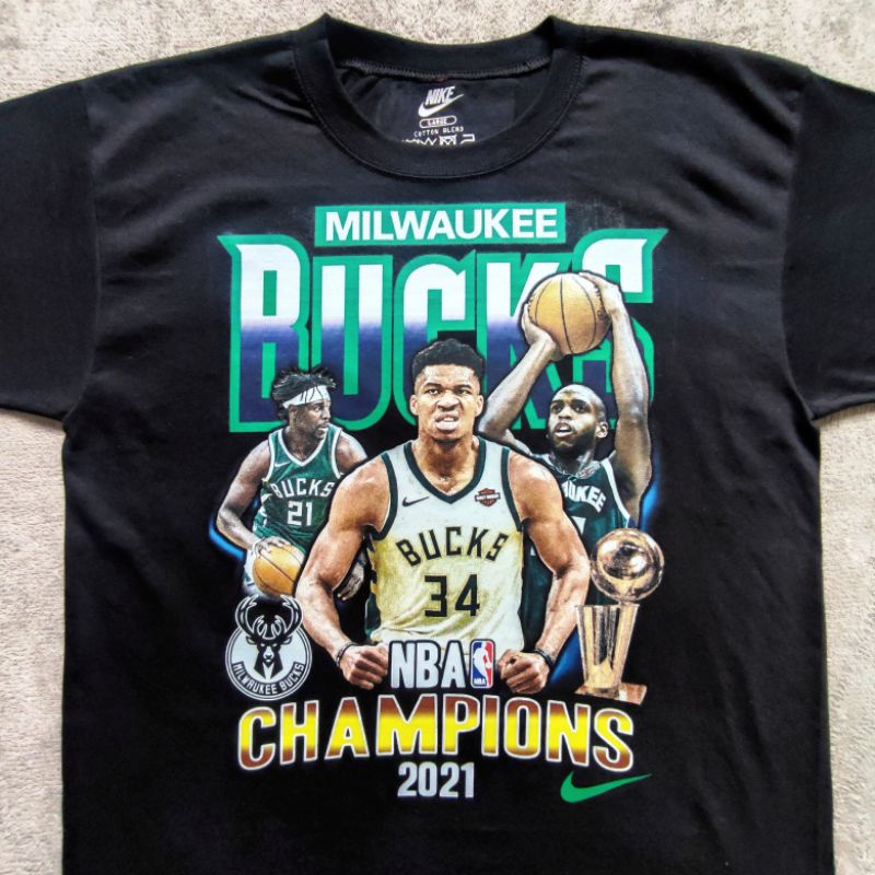 Milwaukee Bucks Vintage Nba Champions 90'S Bootleg T-Shirt - Bluefink