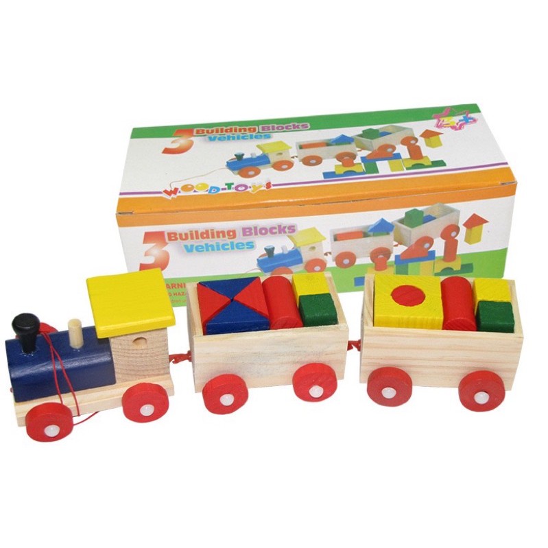 wooden blocks train puzzle educational for kids | Shopee Philippines