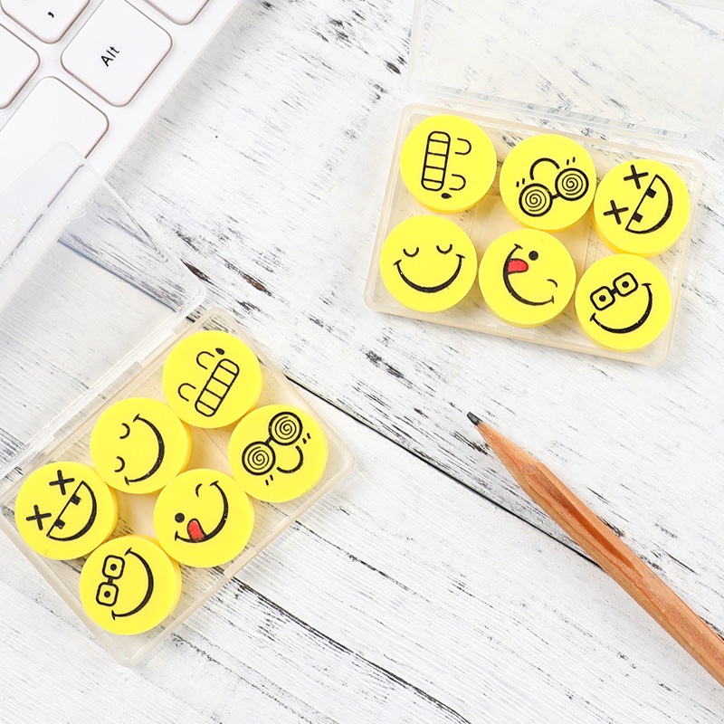 AS Smiley Emoji Eraser School Supplies ( 6pcs mini eraser/pack