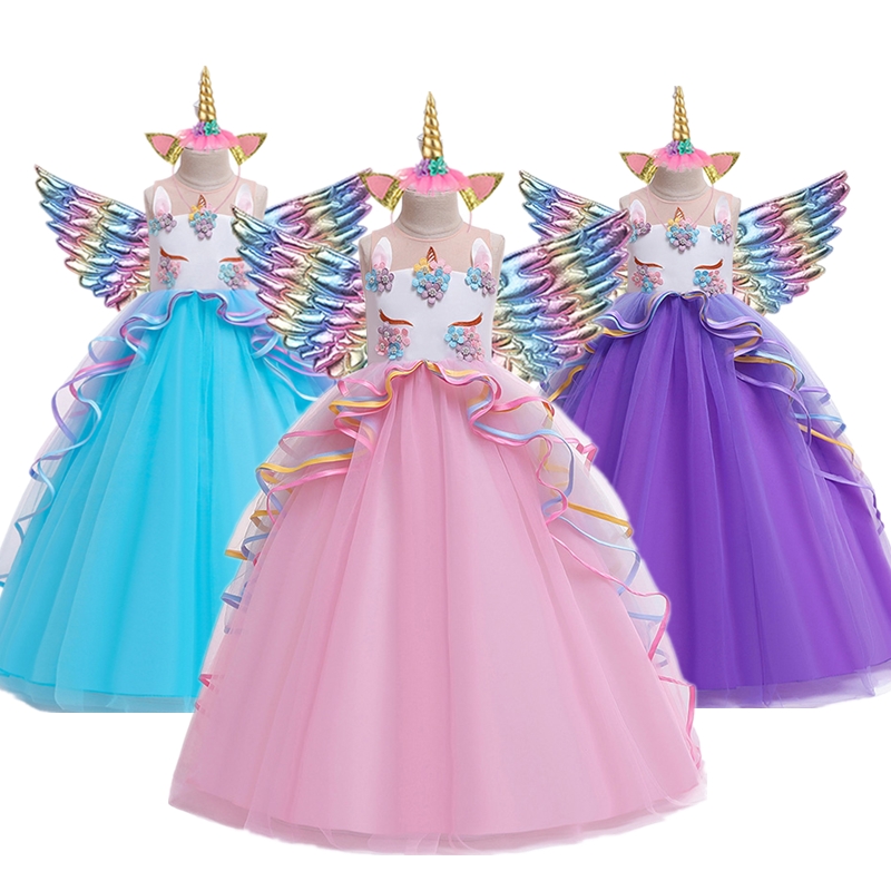 Girls Princesss Ball Gowns For Party Formal Tutu Vestidos Unicorn Girls  Birthday Dress Wedding Bridesmaid Prom Dress | Shopee Philippines