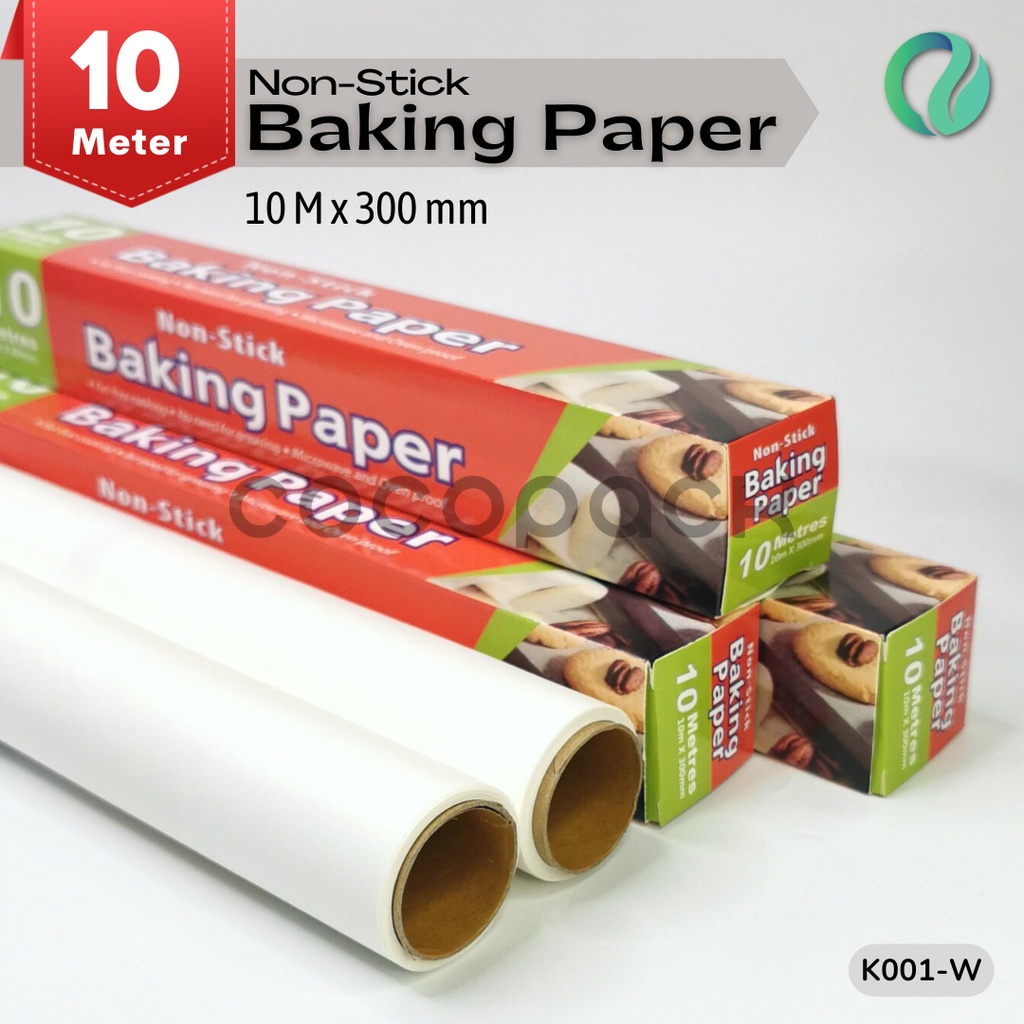 Non Stick Baking Paper Cake Bread Paper 30cm x 10m White | Shopee ...