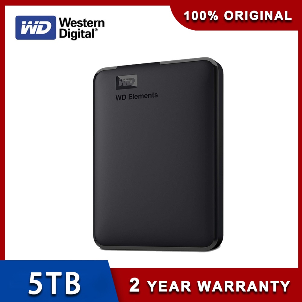 Western Digital Elements Portable External Hard Drive WD 5TB HDD USB 3.