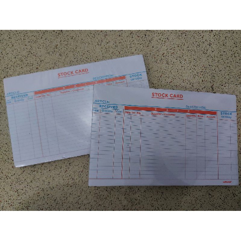 STOCK CARD | 100 SHEETS | Shopee Philippines