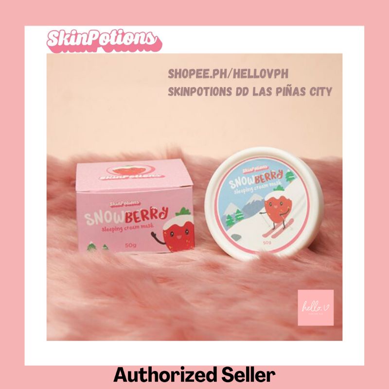 Skinpotions Snowberry Sleeping Cream Mask Lightening AntiAcne Cream exp june 2023 Shopee
