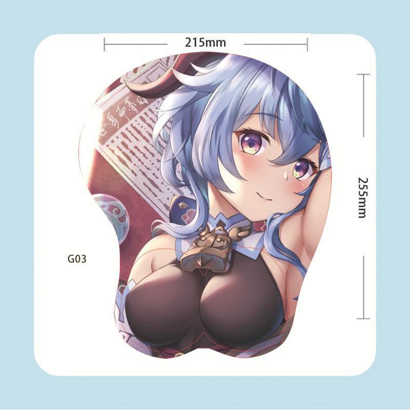 Genshin Impact Mouse Pad 3d Silicone Big Soft Oppai Mouse Pad Raiden Shogun Yae Genshin Impact 6414