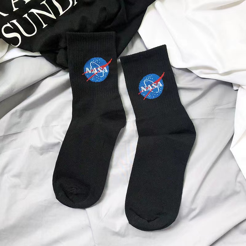 Nasa Men Socks Black White Medyas Casual socks for men women | Shopee ...