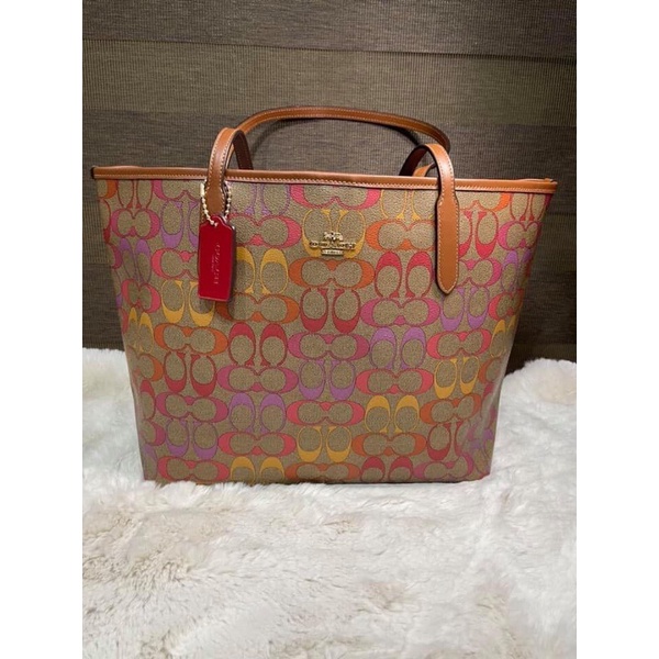 Coach rainbow city discount tote