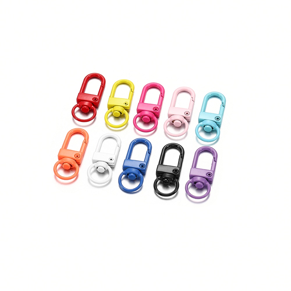 St.Kunkka 10 Pcs. Lot Colorful Keychain Ring Metal Lobster Clasp Hook ...