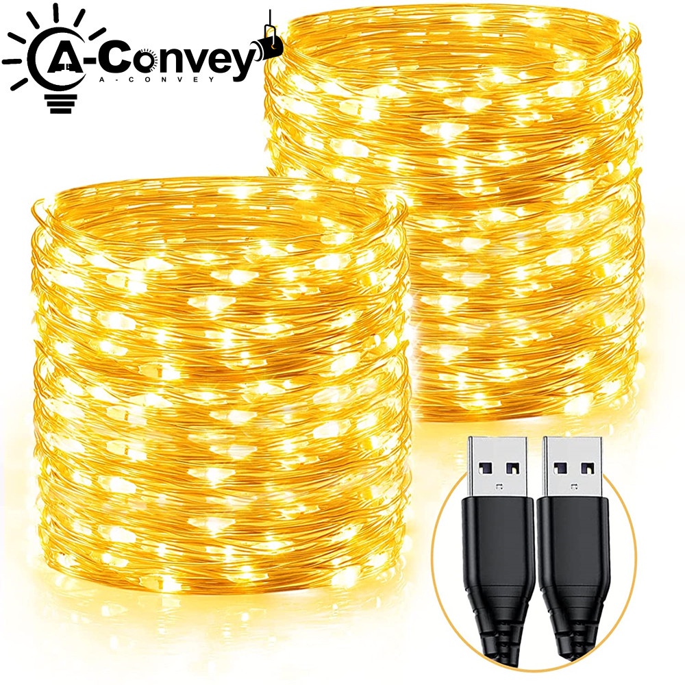 Christmas LED String Lights USB 2M/5M/10M Cooper Wire Fairy Lights ...