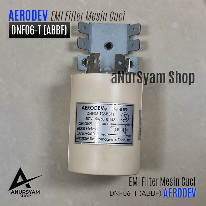 Aerodev Emi Washing Machine Filter DNF06-T (ABBF) / 250VAC 16A 50/60Hz ...