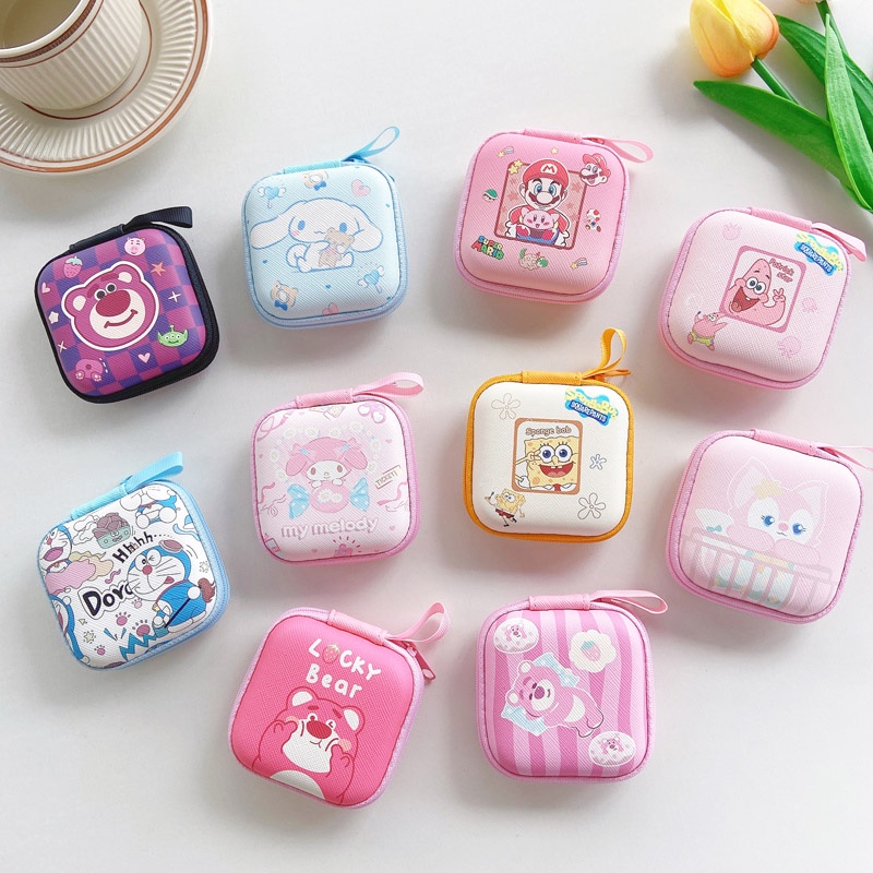 7.5*7.5cm Mini Storage Bag Cartoon Anime Square Cover for Earphones ...
