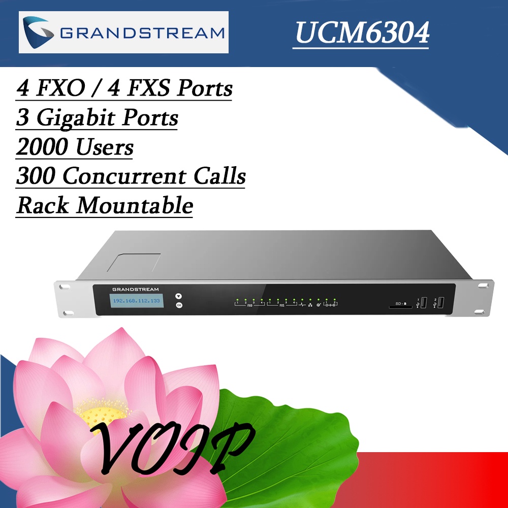 Grandstream UCM6304 - 4 FXO, 4 FXS, 2000 Users (VAT INC PRICE) | Shopee ...