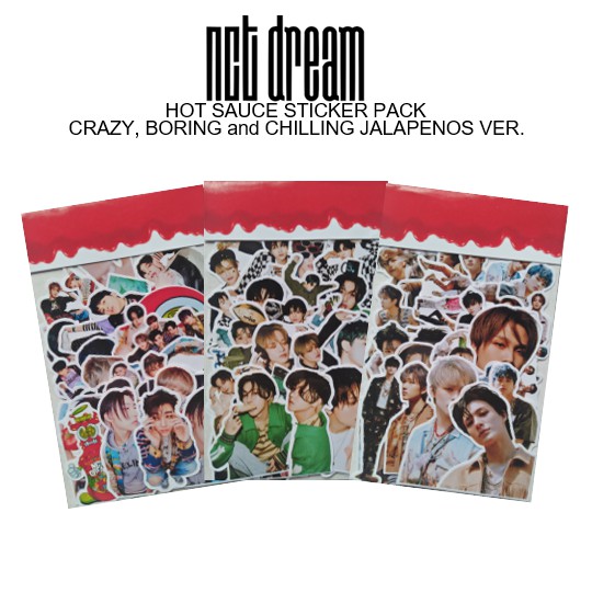 NCT DREAM HOT SAUCE STICKER PACK CRAZY, BORING AND CHILLING JALAPENOS