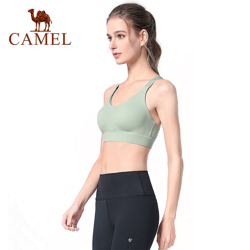 CAMEL Sports Underwear Women Shock-Proof Gathered Vest With Chest Pads ...