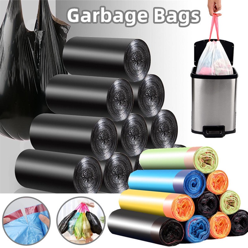 15/50PCS Garbage Bags Black Thicken Disposable Environmental Waste Bag ...